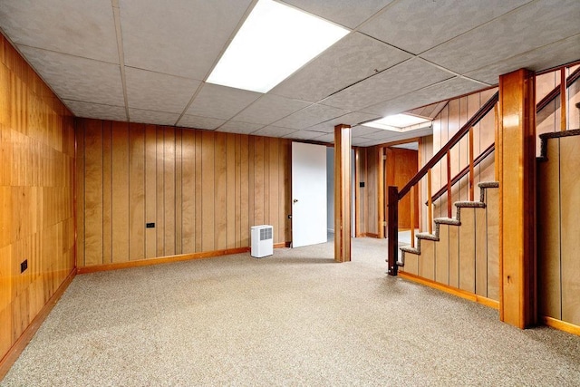 304 Burnley Dr, Staunton, VA 24401 - finished below grade area with carpet floors, stairs, and wood walls