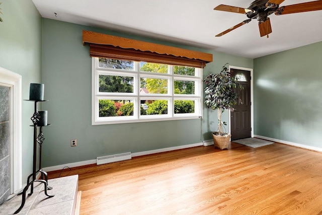304 Burnley Dr, Staunton, VA 24401 - foyer with light wood finished floors and a ceiling fan