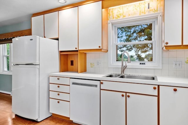 304 Burnley Dr, Staunton, VA 24401 - kitchen with white appliances, light countertops, white cabinetry, and plenty of natural light