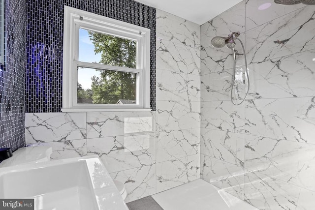 313 Burman Ln, Fredericksburg, VA 22407 - bathroom featuring a tile shower and a tub to relax in