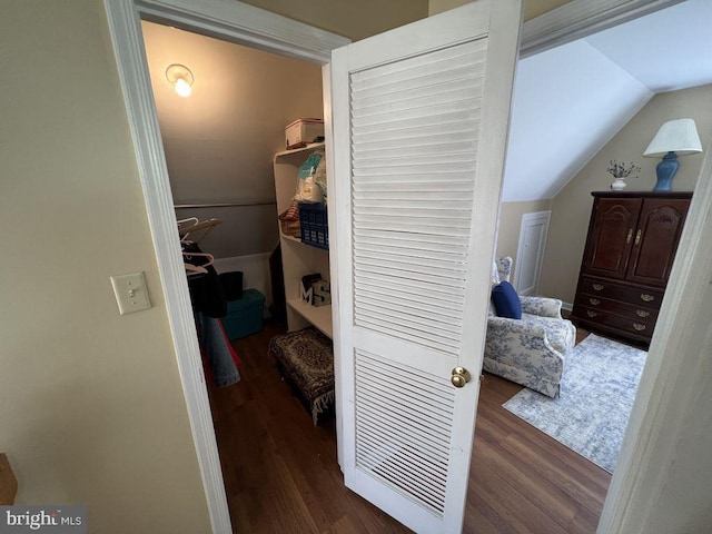 902 Eastover Pkwy, Locust Grove, VA 22508 - hallway featuring wood finished floors and vaulted ceiling