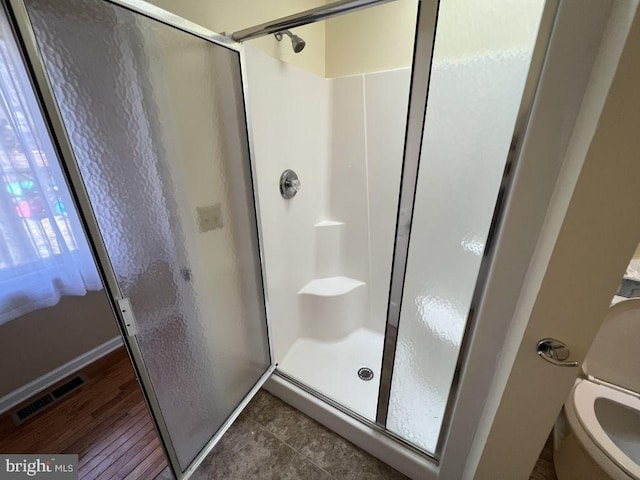 902 Eastover Pkwy, Locust Grove, VA 22508 - full bath featuring a stall shower, toilet, and tile patterned flooring
