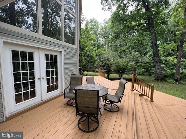 902 Eastover Pkwy, Locust Grove, VA 22508 - wooden deck featuring outdoor dining space and french doors
