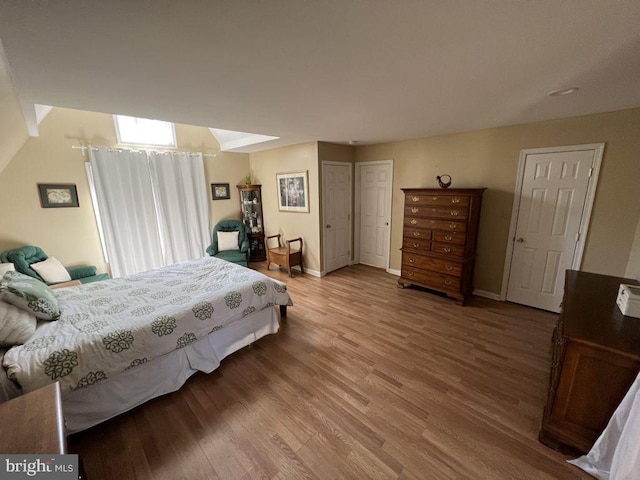 902 Eastover Pkwy, Locust Grove, VA 22508 - bedroom featuring a skylight, wood finished floors, and baseboards