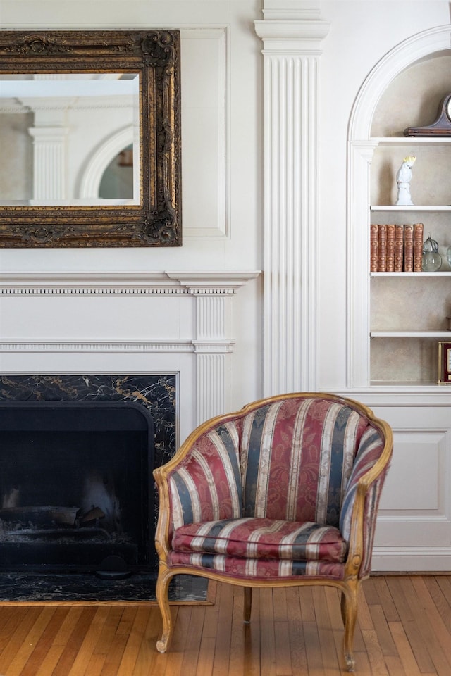 675 Beverley St E, Staunton, VA 24401 - sitting room with hardwood / wood-style flooring and a premium fireplace