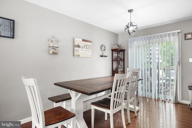 10708 Live Oak Ct, Fredericksburg, VA 22407 - dining space with hardwood / wood-style flooring and baseboards