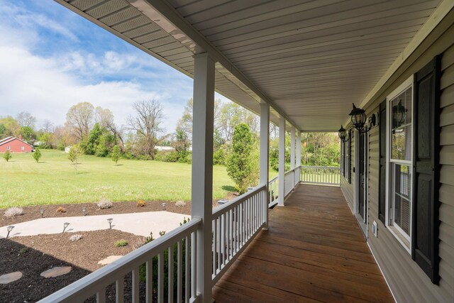 82 Willow Ln, Waynesboro, VA 22980 - wooden deck with a porch and a lawn