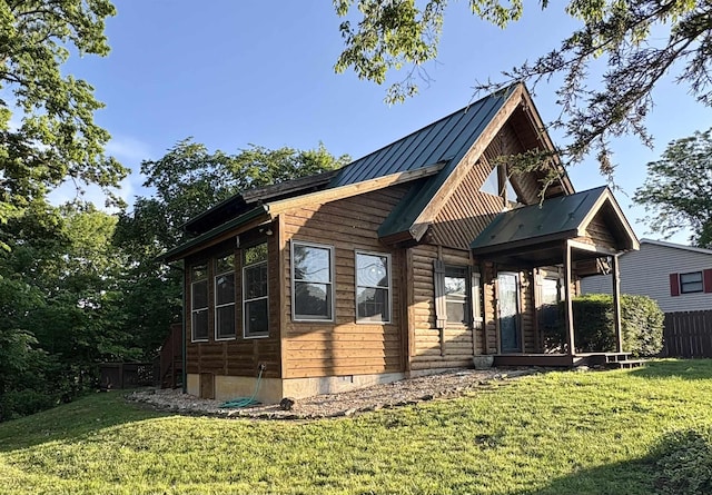 79 River Ridge Rd, Verona, VA 24482 - view of home's exterior with a sunroom, a metal roof, and a standing seam roof