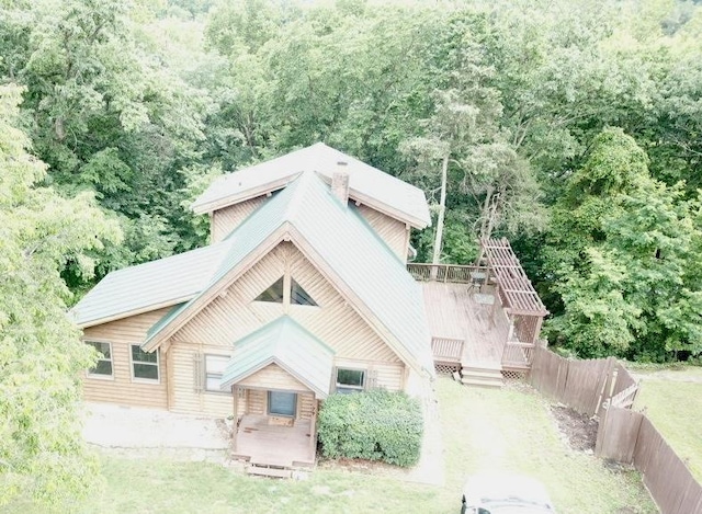 79 River Ridge Rd, Verona, VA 24482 - view of front facade with a deck and a wooded view
