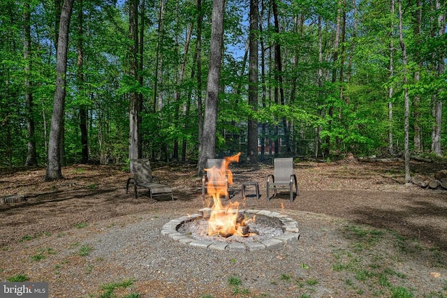 343 Aspen Hill Rd, Mineral, VA 23117 - view of yard with an outdoor fire pit