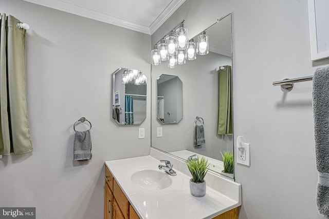 343 Aspen Hill Rd, Mineral, VA 23117 - bathroom with crown molding and vanity