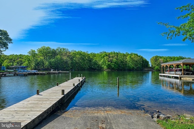 343 Aspen Hill Rd, Mineral, VA 23117 - dock area with a water view and a view of trees