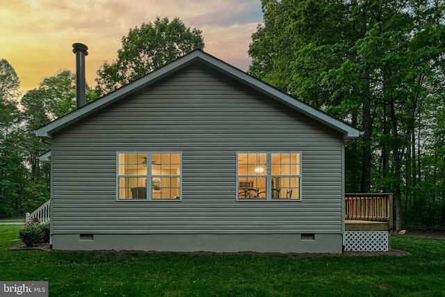 343 Aspen Hill Rd, Mineral, VA 23117 - view of property exterior with crawl space and a lawn