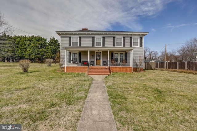 202 Cutler Ave, Louisa, VA 23093 - view of front of home featuring covered porch and a chimney