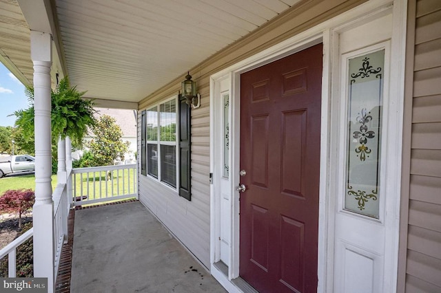 7504 Heathrow Dr, Fredericksburg, VA 22407 - doorway to property featuring covered porch