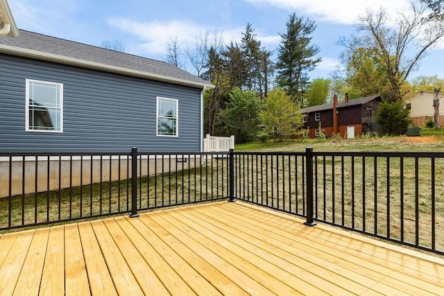 1019 Frye St, Waynesboro, VA 22980 - wooden terrace with a lawn and a storage unit