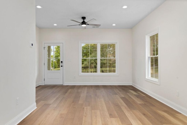 1019 Frye St, Waynesboro, VA 22980 - spare room with hardwood / wood-style floors, ceiling fan, and recessed lighting