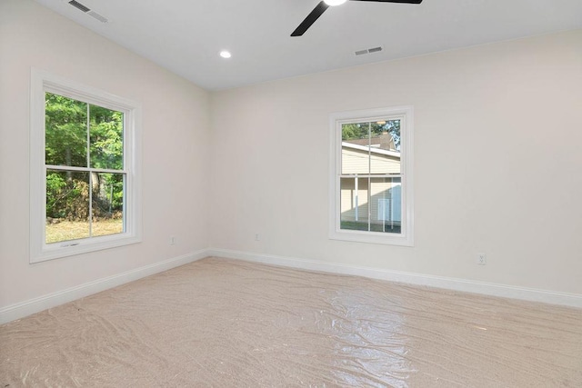 1019 Frye St, Waynesboro, VA 22980 - unfurnished room featuring healthy amount of natural light, a ceiling fan, and recessed lighting