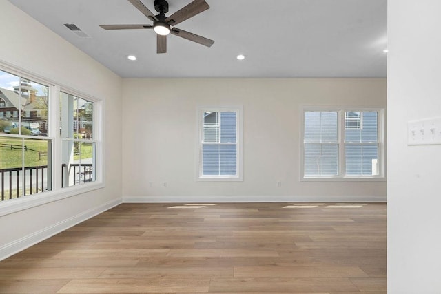 1019 Frye St, Waynesboro, VA 22980 - empty room featuring ceiling fan, light wood finished floors, and recessed lighting
