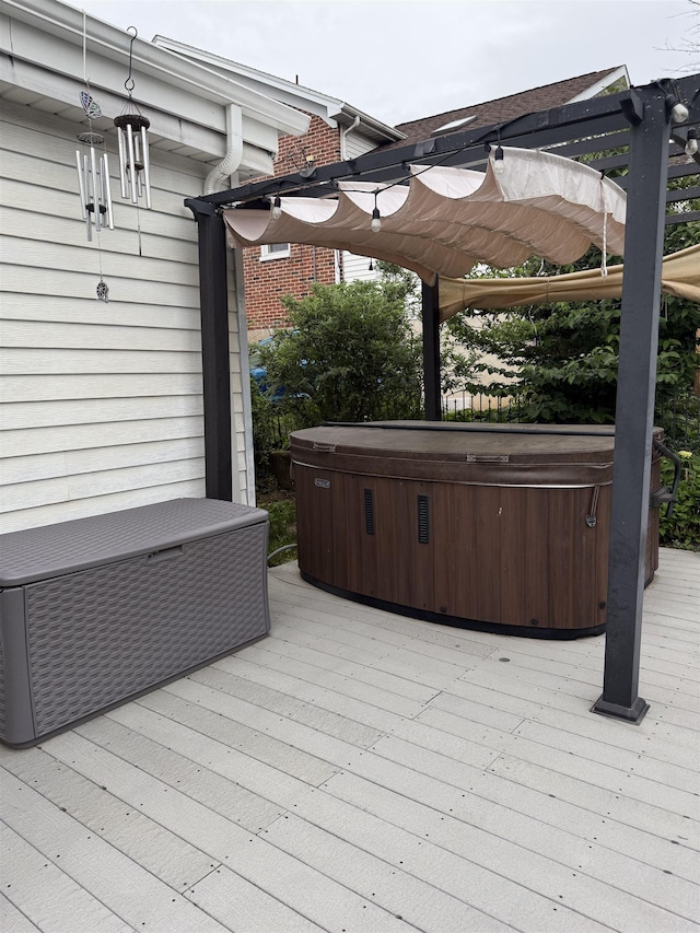 228 Hendren Ave, Staunton, VA 24401 - deck featuring a hot tub and a pergola