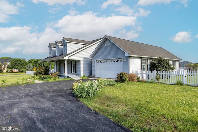1066 Honeyville Rd, Stanley, VA 22851 - cape cod home featuring an attached garage, a porch, and asphalt driveway