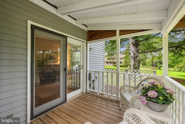  - sunroom / solarium with beam ceiling and plenty of natural light