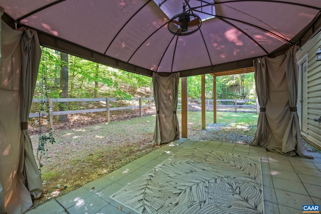 view of patio with a gazebo