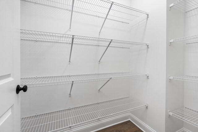 walk in closet featuring hardwood / wood-style floors