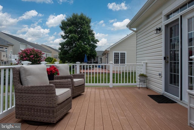 5715 Kesslers Xing W, Fredericksburg, VA 22407 - wooden terrace featuring a lawn