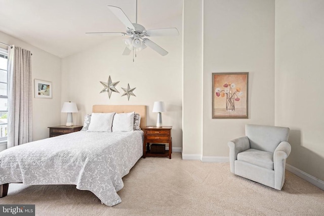 5715 Kesslers Xing W, Fredericksburg, VA 22407 - bedroom with carpet floors, lofted ceiling, and ceiling fan