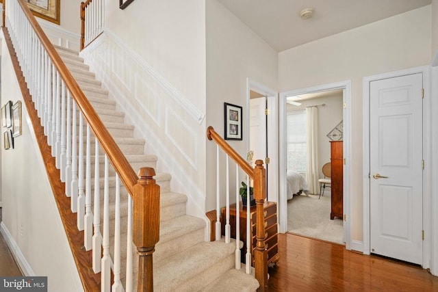 5715 Kesslers Xing W, Fredericksburg, VA 22407 - stairs featuring wood finished floors