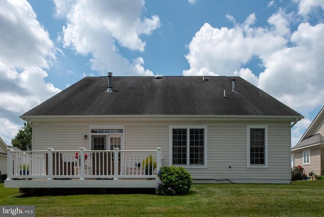 5715 Kesslers Xing W, Fredericksburg, VA 22407 - back of house featuring a deck, a yard, and a shingled roof