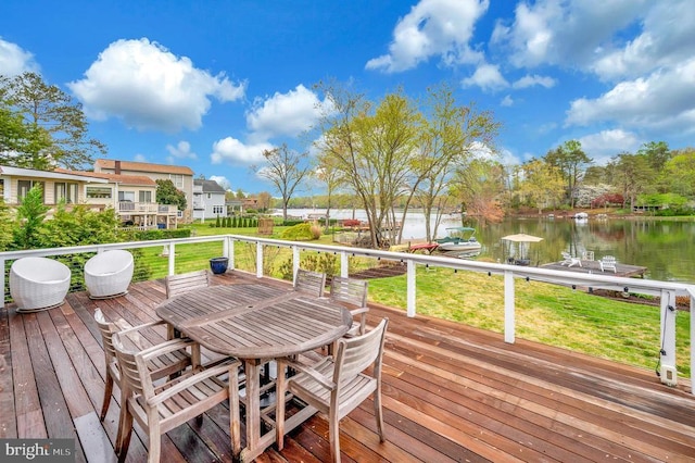 1411 Lakeview Pkwy, Locust Grove, VA 22508 - wooden terrace with a water view and outdoor dining area