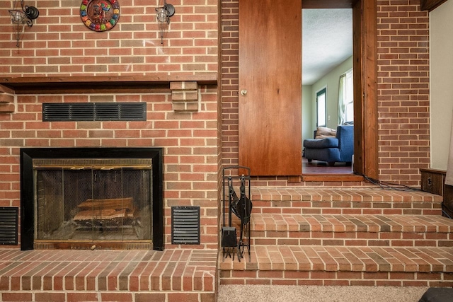 911 Old White Hill Rd, Stuarts Draft, VA 24477 - detailed view of a brick fireplace