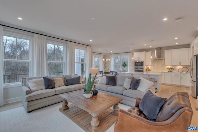 3053 Rambling Brook Ln, Crozet, VA 22932 - living area featuring recessed lighting and light wood-style flooring