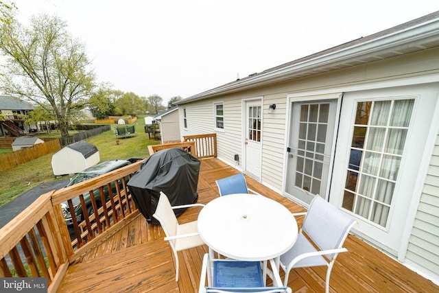 802 Shamrock Dr, Fredericksburg, VA 22407 - wooden terrace featuring outdoor dining area and a lawn