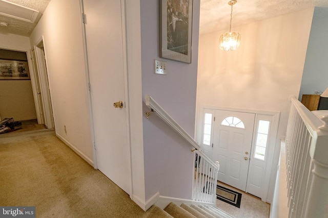 802 Shamrock Dr, Fredericksburg, VA 22407 - carpeted foyer featuring baseboards and a textured ceiling