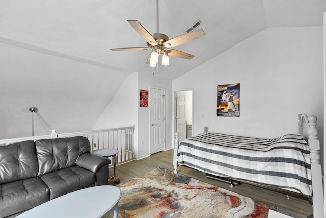 200 Kingsport Rd, Waynesboro, VA 22980 - bedroom featuring lofted ceiling, wood finished floors, and ceiling fan