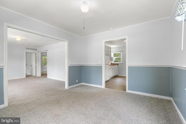 19012 Lahore Rd, Orange, VA 22960 - empty room featuring carpet floors, ornamental molding, and wainscoting