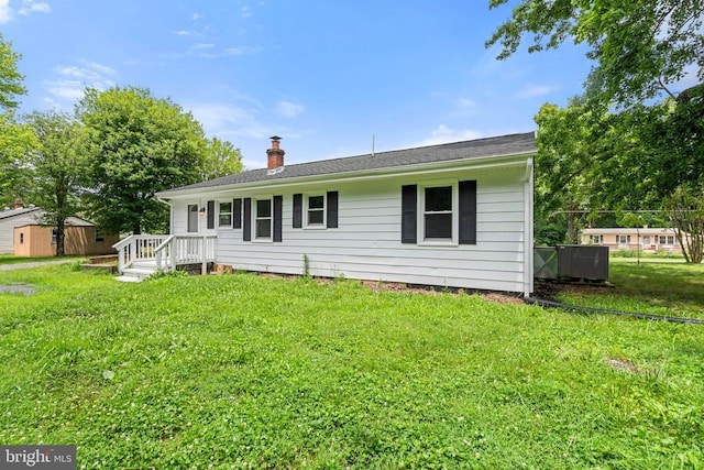19012 Lahore Rd, Orange, VA 22960 - rear view of property with a chimney and a yard