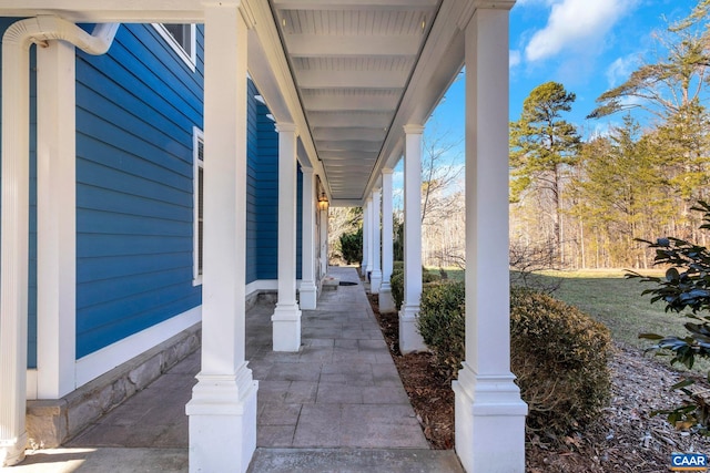 view of patio with covered porch