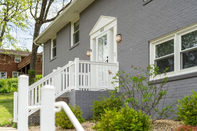402 Marshall St, Staunton, VA 24401 - property entrance featuring brick siding
