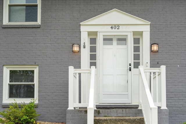 402 Marshall St, Staunton, VA 24401 - property entrance featuring brick siding