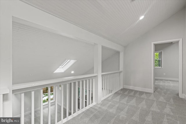 3050 Patriot Ln, Fredericksburg, VA 22408 - corridor featuring vaulted ceiling, plenty of natural light, carpet flooring, and recessed lighting