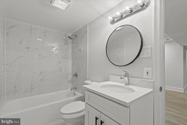 3050 Patriot Ln, Fredericksburg, VA 22408 - bathroom with vanity, shower / tub combination, and wood finished floors