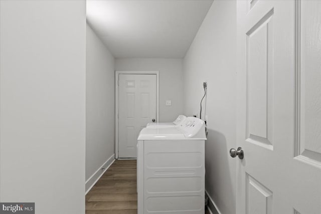 3050 Patriot Ln, Fredericksburg, VA 22408 - laundry room featuring separate washer and dryer and wood finished floors