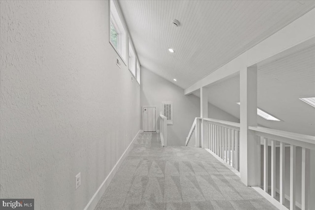 3050 Patriot Ln, Fredericksburg, VA 22408 - corridor with carpet floors, recessed lighting, an upstairs landing, and high vaulted ceiling
