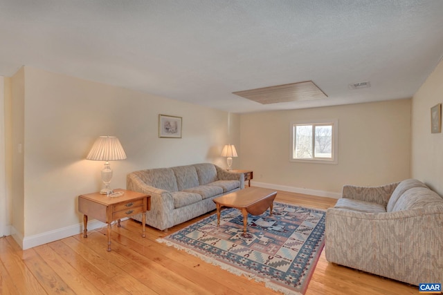 3340 James River Rd, Howardsville, VA 24562 - living area featuring baseboards, light wood-style flooring, and visible vents