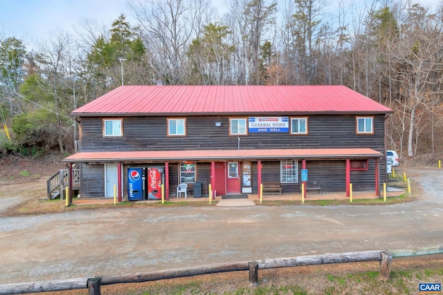 3340 James River Rd, Howardsville, VA 24562 - view of front of house with metal roof and a porch