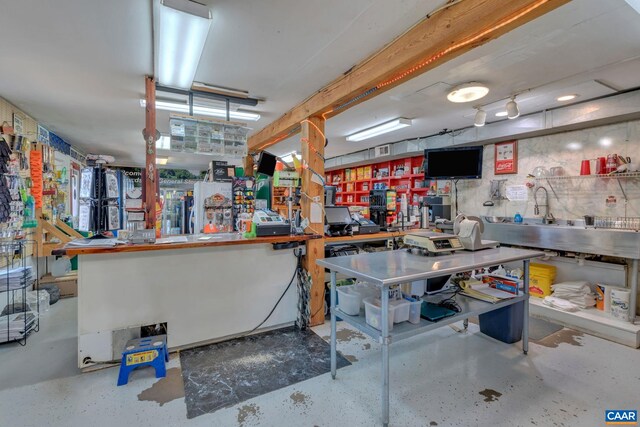 3340 James River Rd, Howardsville, VA 24562 - misc room featuring a workshop area and concrete flooring